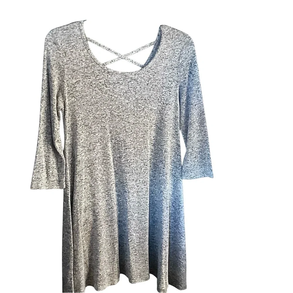Pinc Swing Dress / Tunic Crisscross Cut Out Back Heathered Gray Women's Size Med
